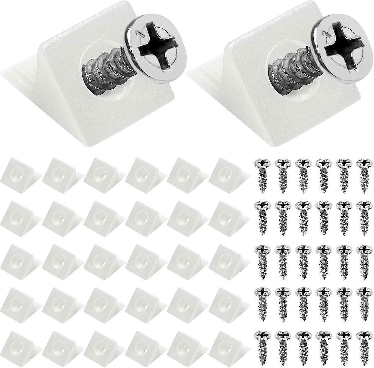 White 40PCS Fixing Bracket for Sagging Drawer Bottom Repair with Screws