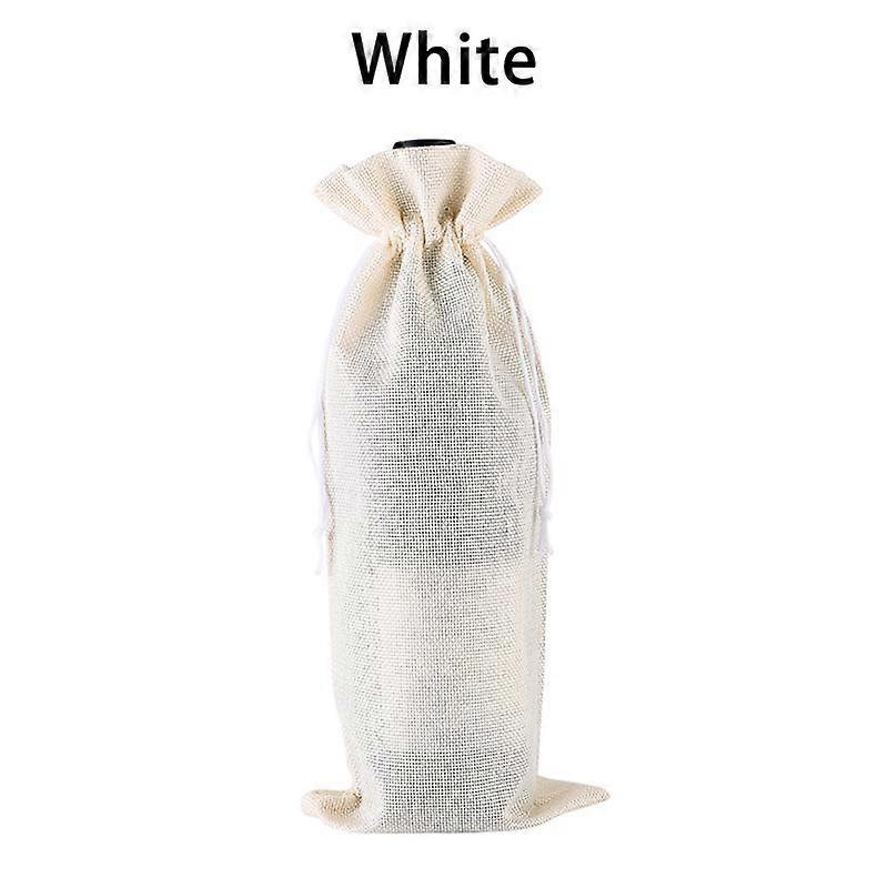 1Pcs Portable Red Wine Bottle Cover Drawstring Burlap Bag Packaging Gift Table Ornaments