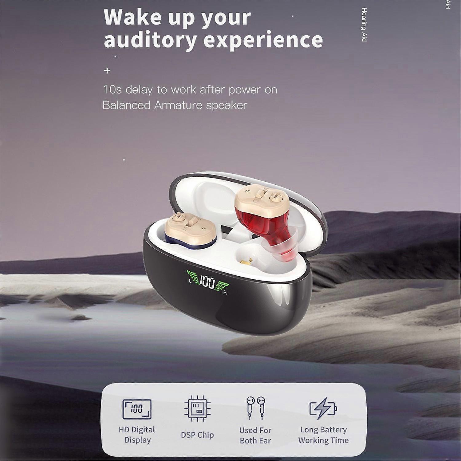 Dual Ear Hearing Aids for Adults Seniors Rechargeable Sound Amplifier with DSP Personal Hearing Ampl