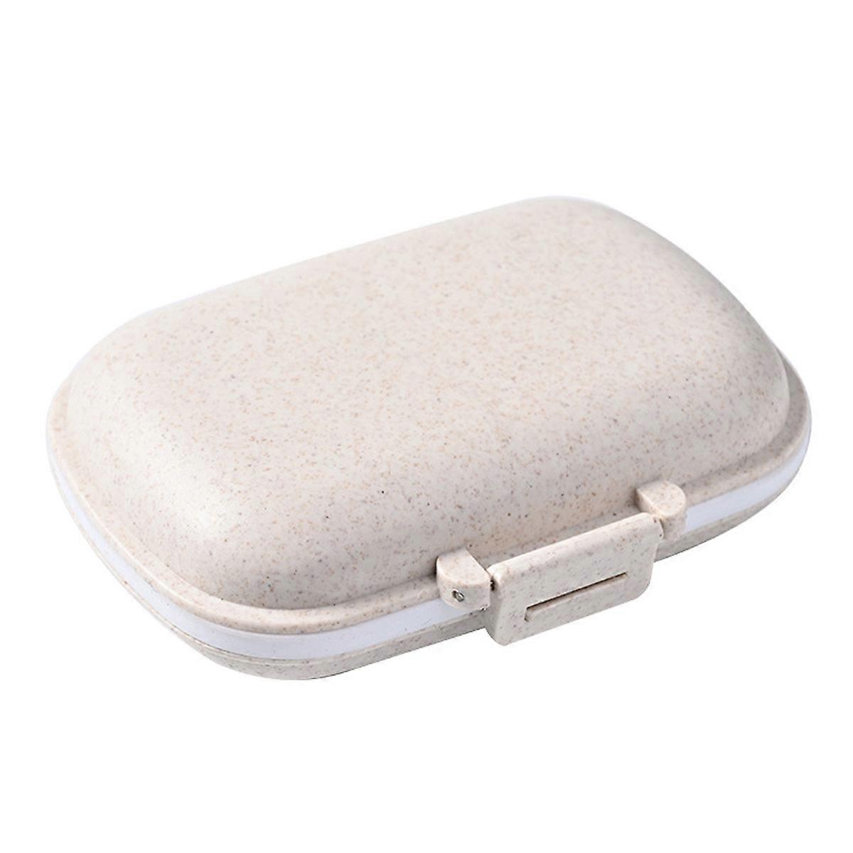 Stylish Pill Organizer: Portable Pill Box with Food-Grade PP Material, Large Capacity Compartments, for Jewelry, Lipsticks, and More, Beige (Portable