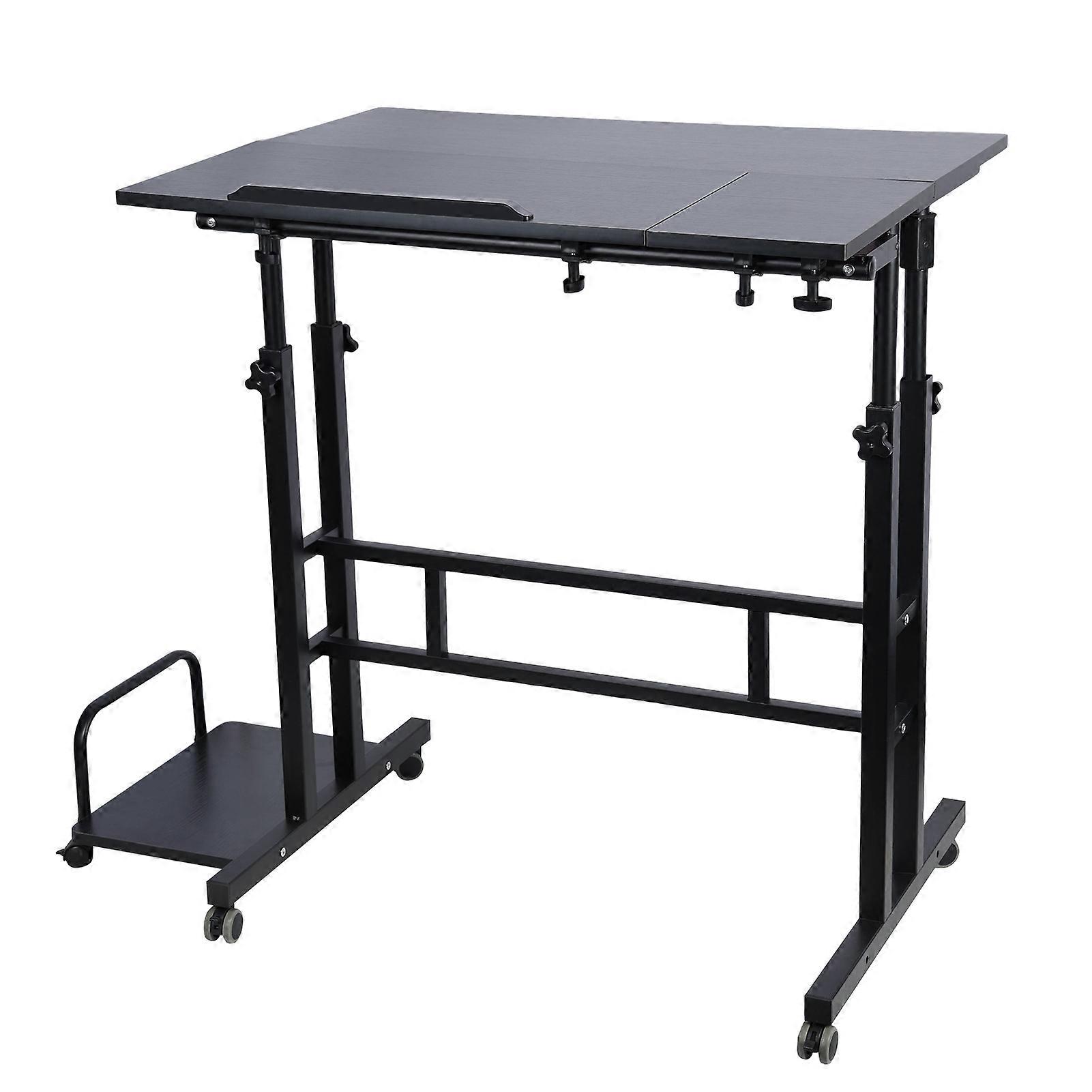 Adjustable Mobile Standing Desk with Wheels, Small Rolling Laptop Table for Home Office