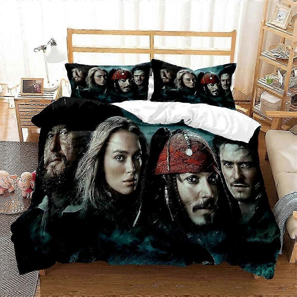 y786 Lakan Pirates Sängkläder Set 3D-utskrift Pirates of the Caribbean påslakan lakan örngott Queen King Täcke Kostym Lakan vvb7