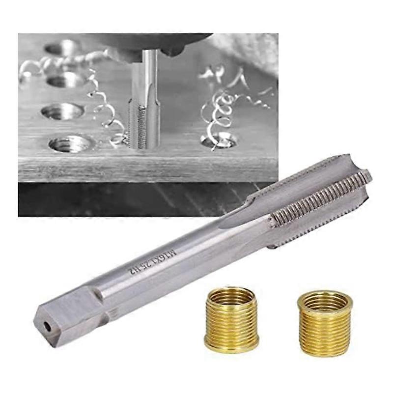 Spark Plug Thread Repair Tools, High Speed Steel Tap Spark Plug with M14X1.25 Inserts and M16X1.25 T