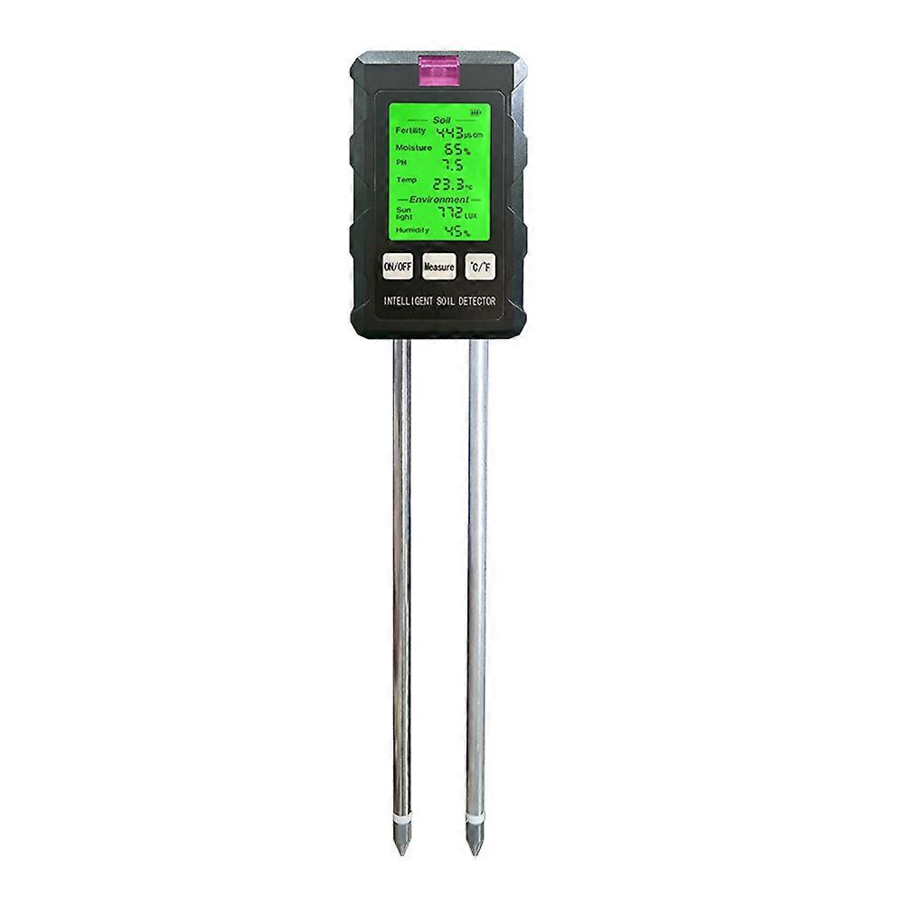 Soil Moisture Meter 6-in-1 Soil Ph Meter Moisture/Fertility/pH/Temperature/Humidity/Light 90-Degree Rotatable Backlight LCD display Soil Tester Garde