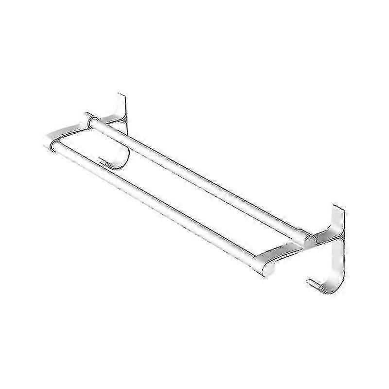 40X12cm Silver Towel Racks & Holders Towel Rack Double Towel Bar Rack Towel Bar For Toilet Silver