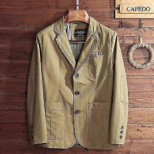 2023 European Plus Size Men's Jacket Elegant Gentleman Business Lapel Loose Casual Slim Fit Three Buttons Blazer Hombre