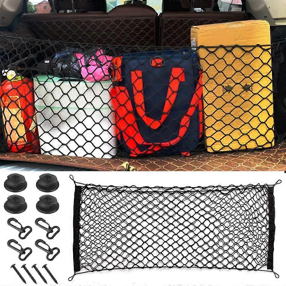 Stretchable Adjustable Elastic Cargo Net for Vehicle Interior Universal Accessories for RV SUV Truck 43x15.8 Inch