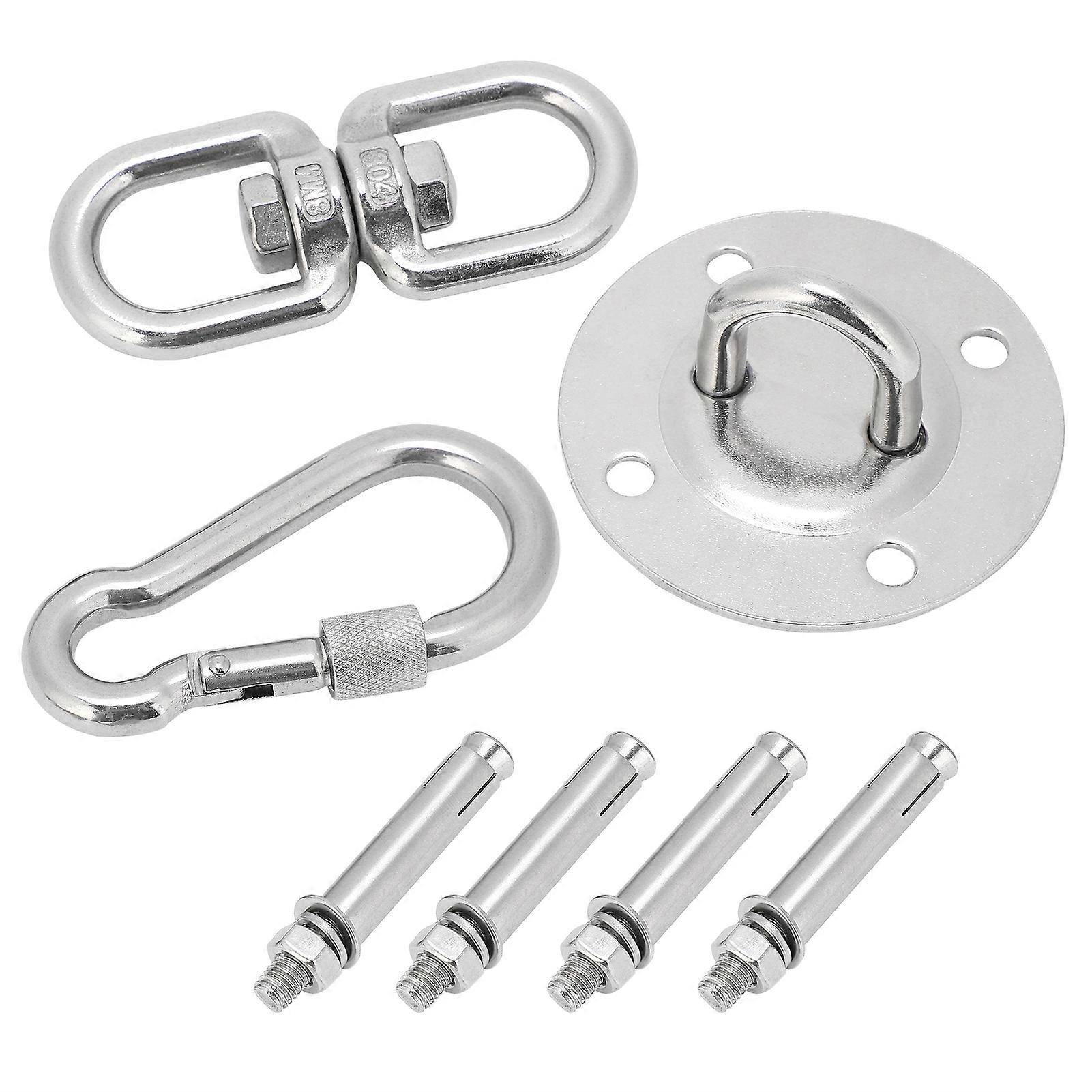 Stainless Steel Hammock/Swing Hanging Kit Ceiling Mounting Plate Snap Hook Double Eye Hook