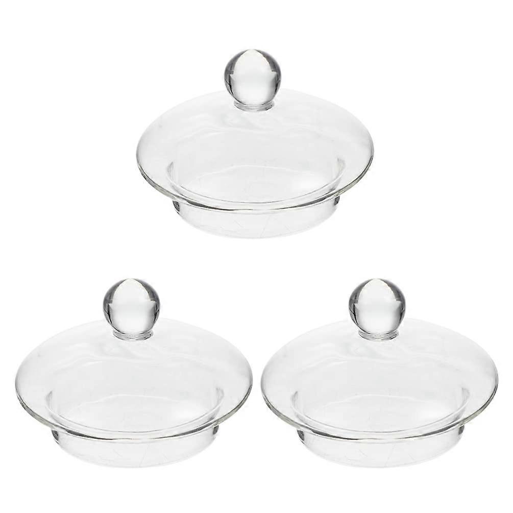 Replacement Glass Lid 3-Pack For Blooming Tea Makers With Top Knob Handle 8.2cm Fits Celebration 1000m Glass Teapot