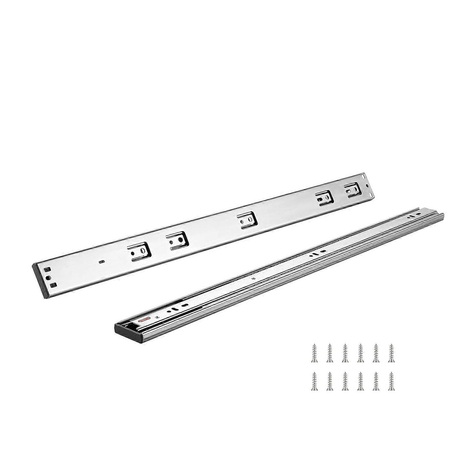 6 Pairs of 24 Inch Drawer Slides Side Mount Rails, Soft-Close Noiseless Guide Glides Cabinet Kitchen Runners with Ball Bearing