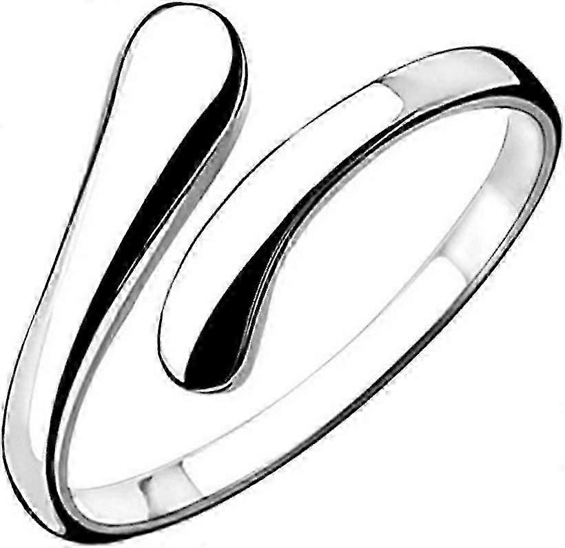 Women's Silver Simple Open Adjustable Rings
