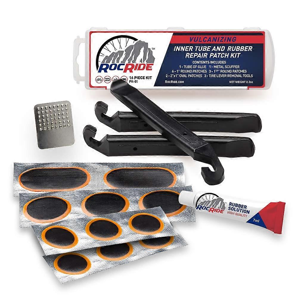 16-PC Inner Tube Patch Bicycle Repair Kit. Also for Inflatable Dinghies, ATVs, BMX Motorcycles. and