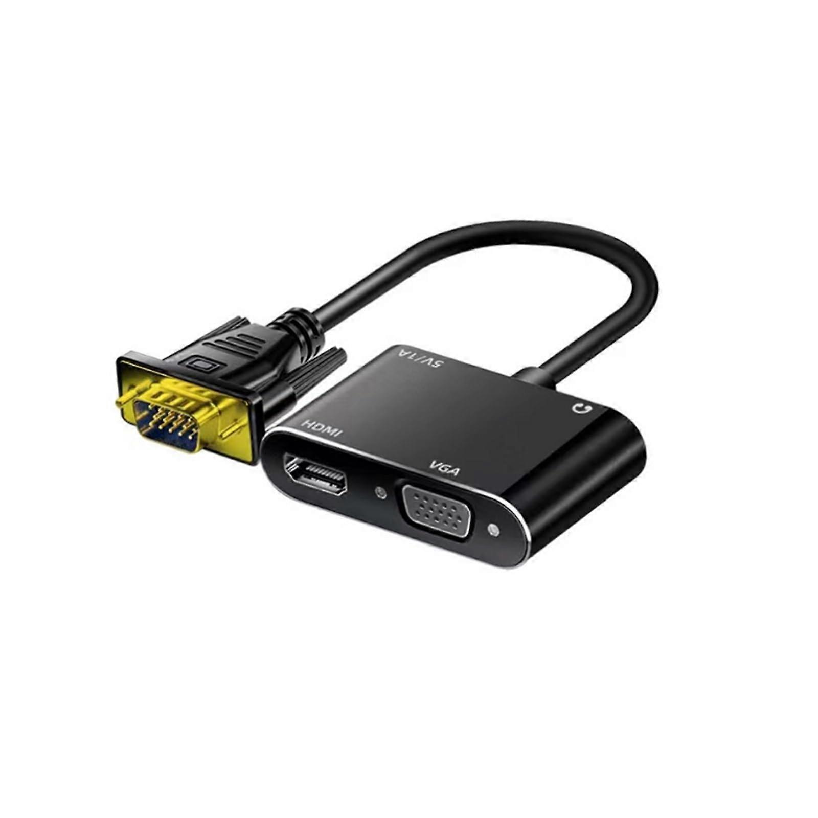 Vga to hdmi+vga Two-in-one Display Converter Vga to hdmi Video Adapter Cable