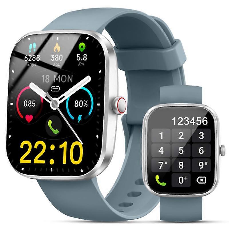 Smartwatch with Bluetooth Calling, Weather Updates, Heart Rate and Blood Pressure Monitoring, Step Counter, Music Control, and Camera(Blue)