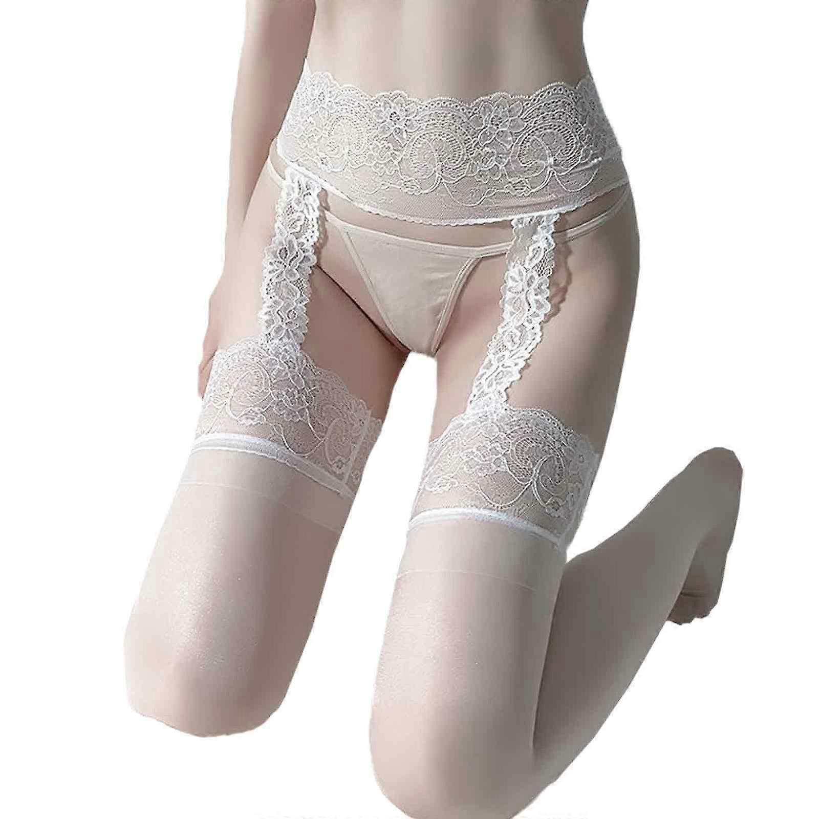 1 stk - blondestrømper - hvite