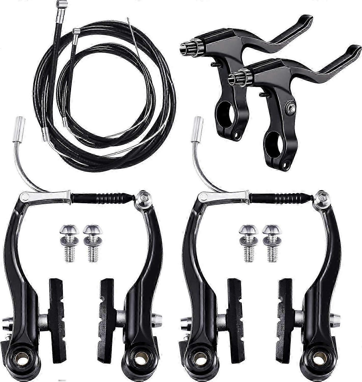 Complete Bicycle Brake Set, Front and Rear Bicycle Black