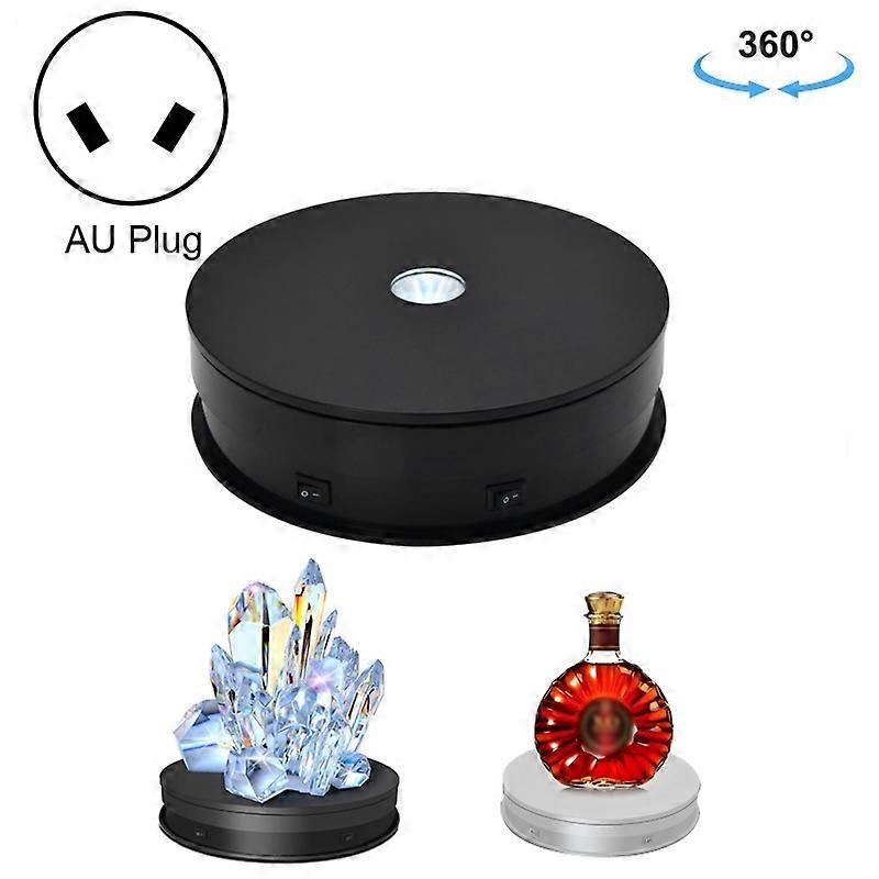 20cm Electric Rotating Turntable Display Stand LED Light Video Shooting Props Turntable, Power Plug:220V AU Plug(Black) 20cm 220V AU Plug