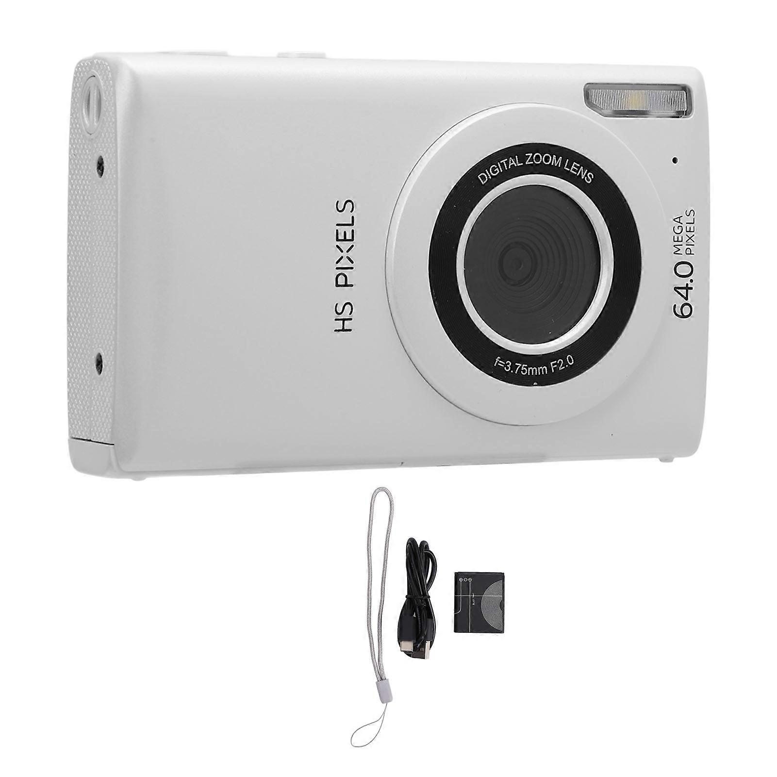4K 64MP Vlogging Auto Focus Compact Point and Shoot Camera with 18X Digital Zoom 2.8in IPS Screen for Kids Students