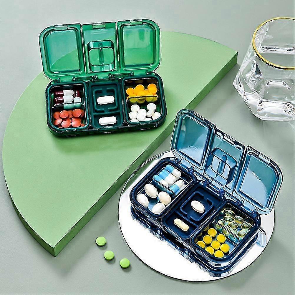 2 in 1 Portable Pill Organizer Pill Cutter Dustproof and Moisture Proof Pill Box Pill Case for Vitamins Fish Oil