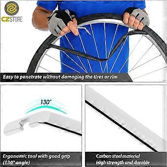 3PCS Bike Tire Lever Durable  Solid Stainless Steel Biking Tools - Portable Bicycle Iron with Curved Hook End