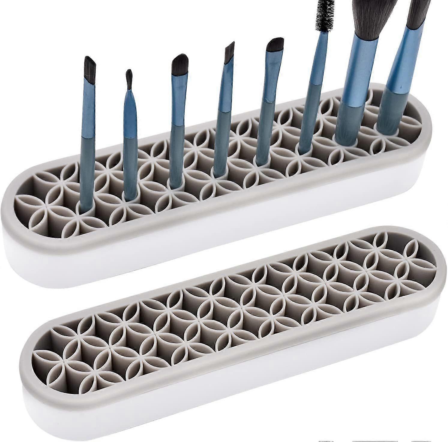 2 PCS Multi-Purpose Cosmetic Storage Box, Desktop Organizers Silicone Make Up Brush Storage Stand Desktop Storage Box for Brush,Eyeliner Pencil,Art Su