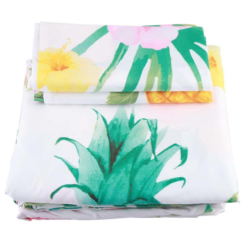 3 Pcs / Set Modern Style 100% Polyester Bedding Set Pillowcase Fitted Sheet (King)