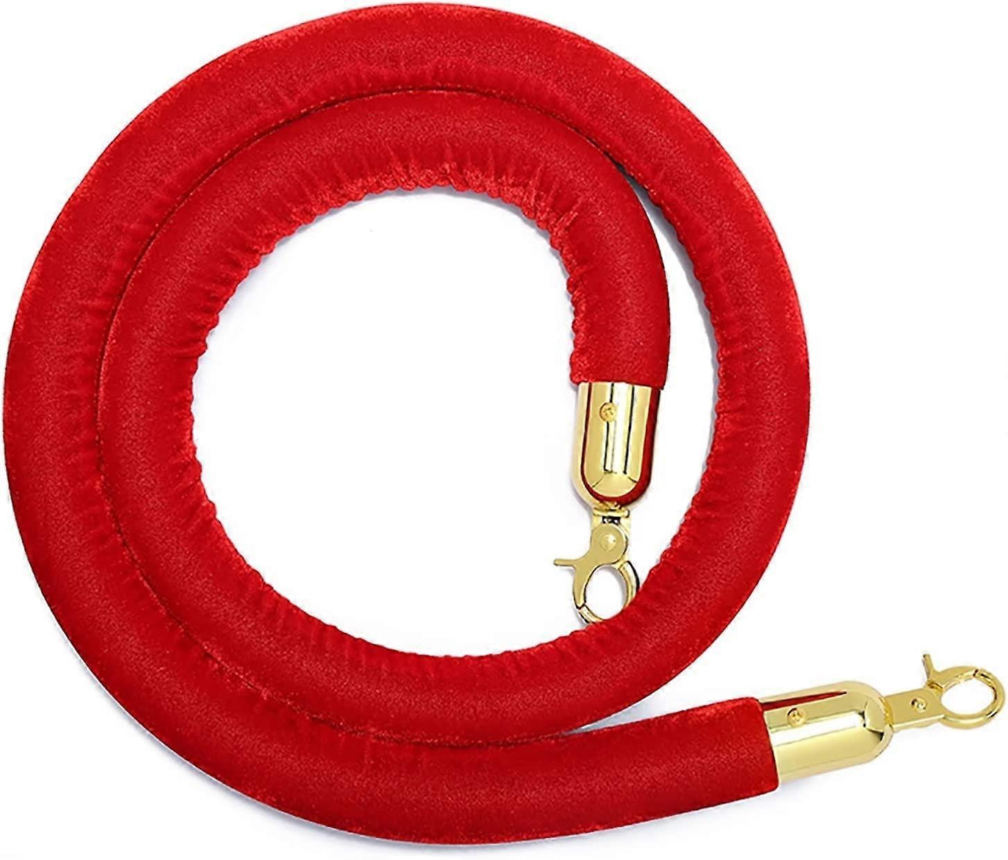Queue Barrier with Red Stanchion Rope and Hooks, 4.5M/14.7Ft Extra Long Crowd Control Safety Barrier for Hotels and Restaurants