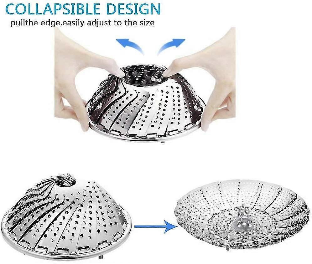 Vegetable Steamer, Stainless Steel Adjustable Folding Steamer