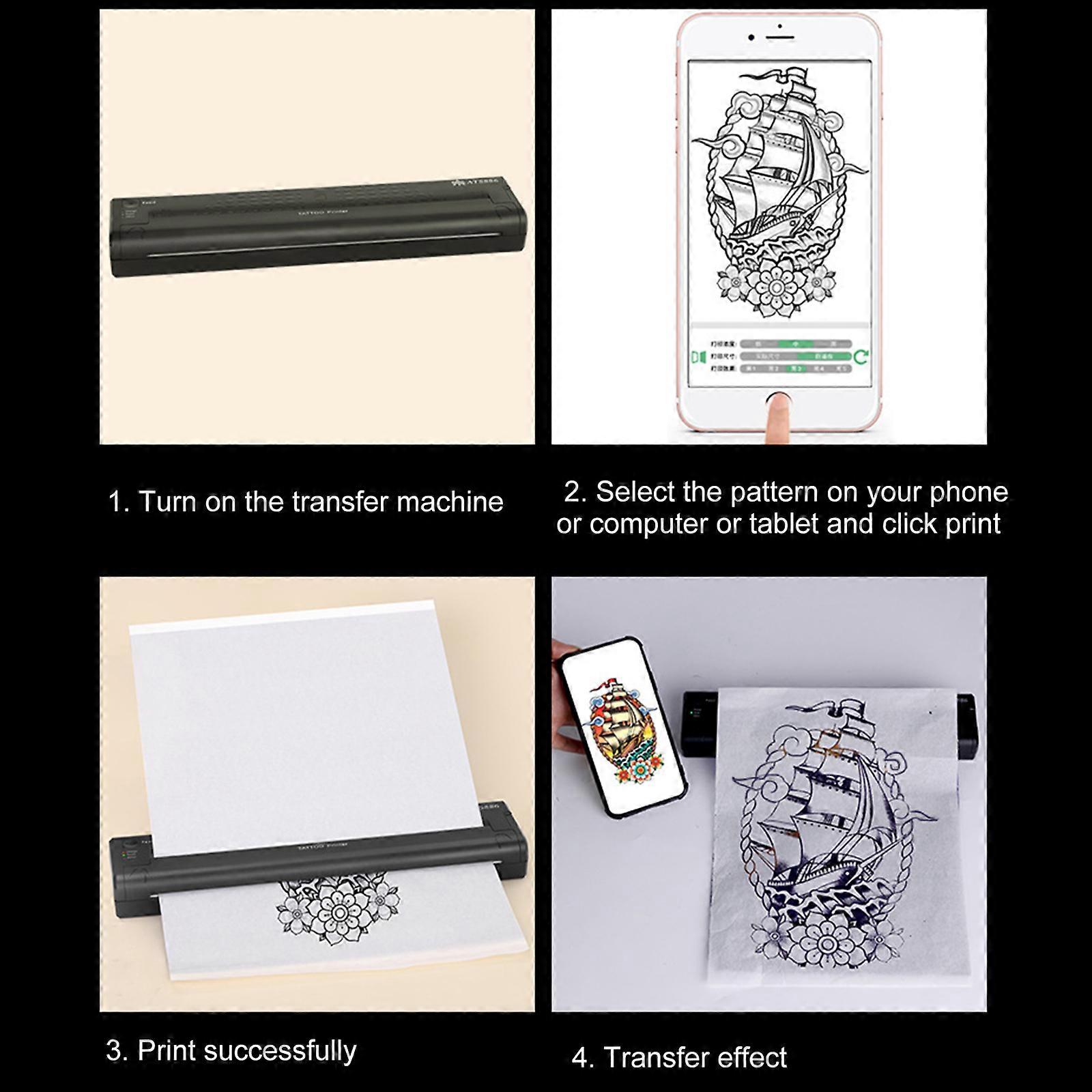 USB Tattoo Transfer Stencil Machine BT Paper Printer Portable Printer Drawing Thermal Stencil