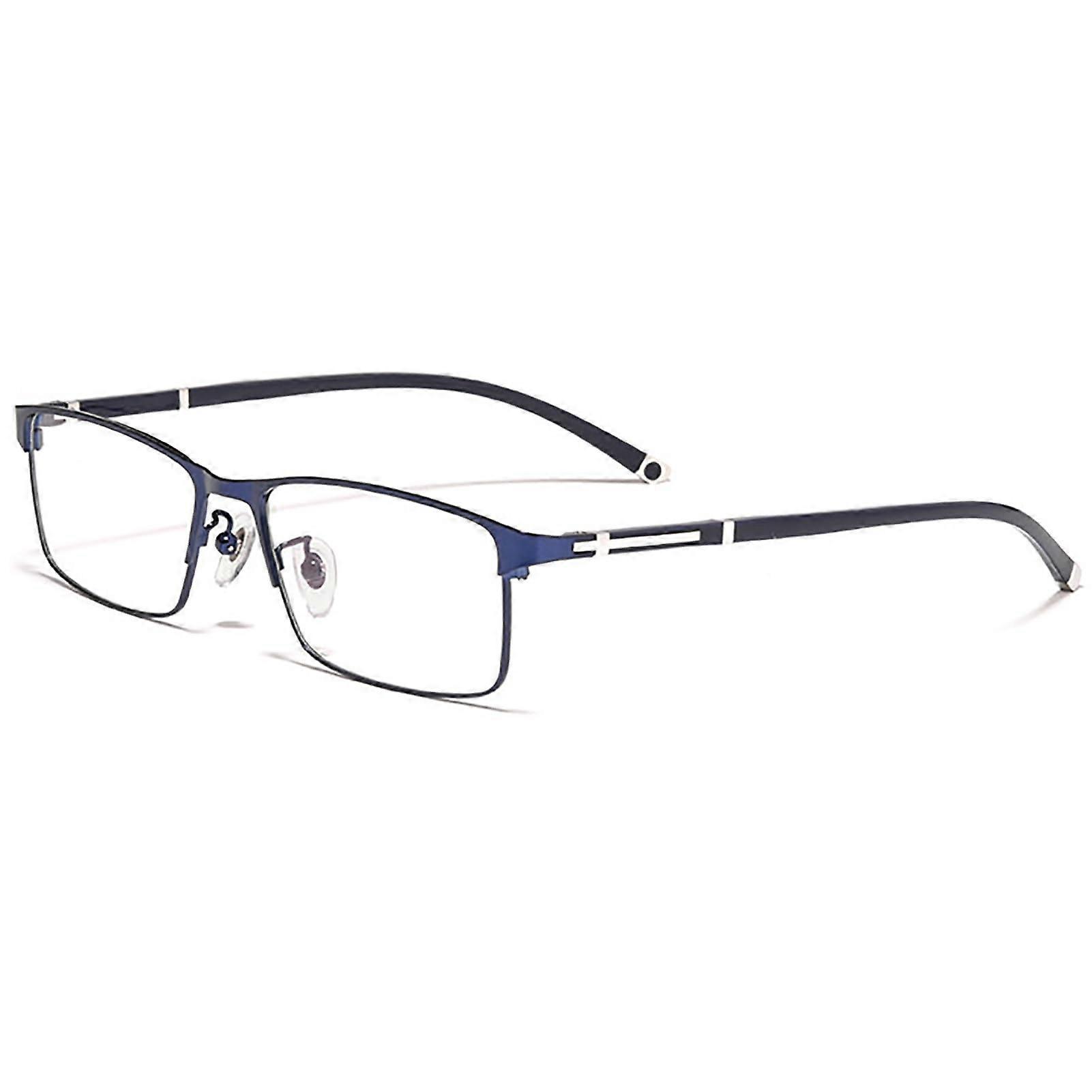 Reading Glasses for Men, Blue Light Blocking Metal Readers, Lightweight Full-Frame Eyeglasses