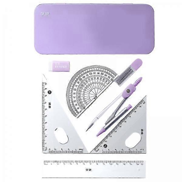 2-6pack Math Geometry Set with Storage Case Reusable Portable for Kids Teachers