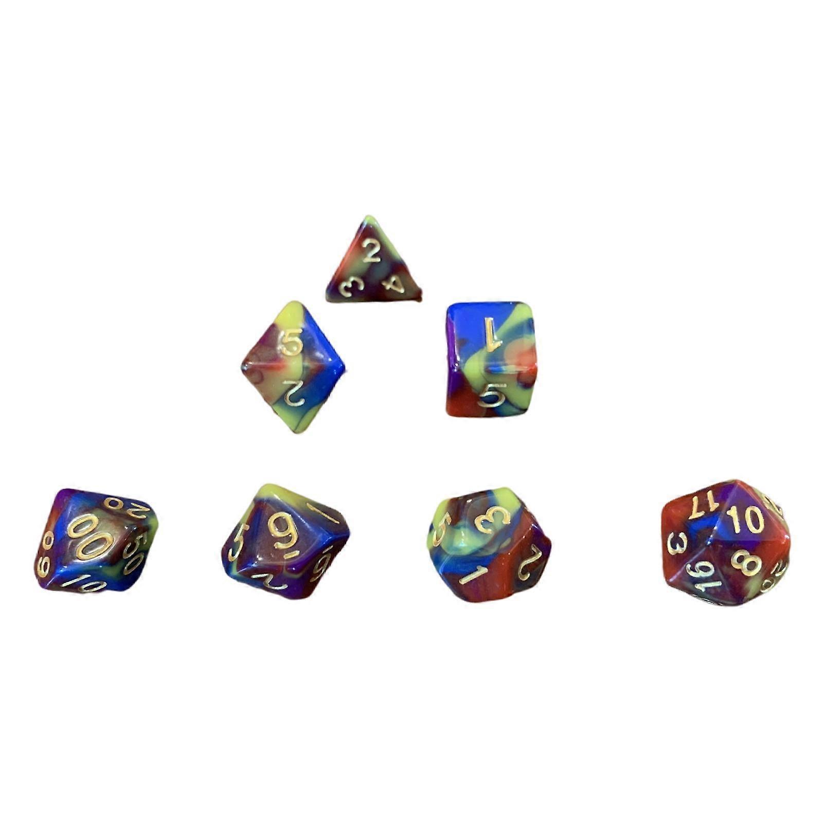 7Pcs Acrylic Multi Sides Dice D20 D12 D10 D8 D6 D4 for Table Game Bar Toys