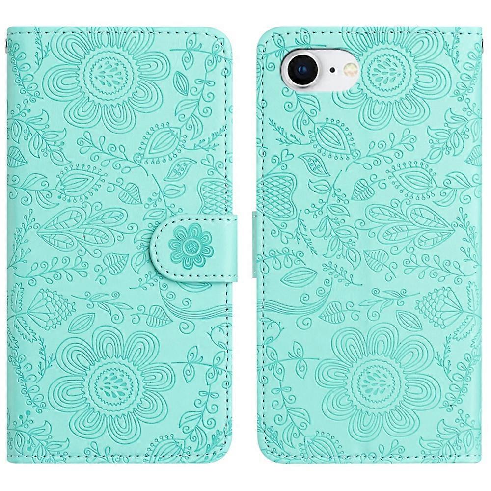 Floral Embossed Pattern Leather Phone Case