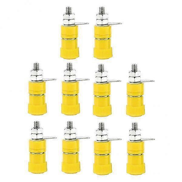2x4mm Banana Socket Binding Post Jack Connector Yellow