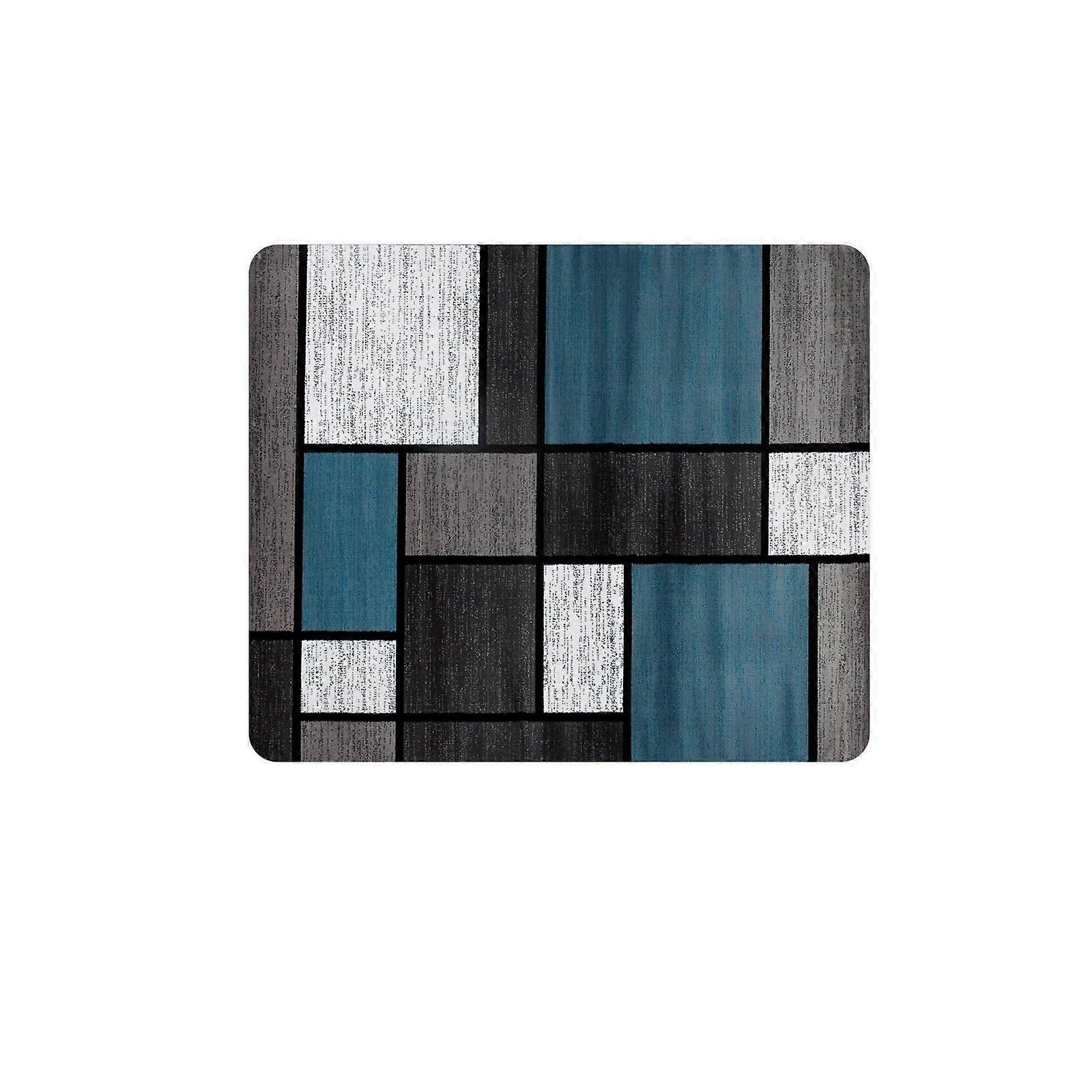 Blue washing machine mat with geometric print, waterabsorbing, nonslip mat, dustproof dashboard cover, practical (LCBlue geometrical, 6065cm)