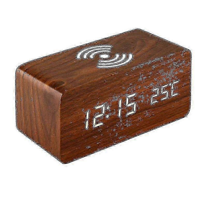 Brown Digital Alarm Clock - Rectangular Design