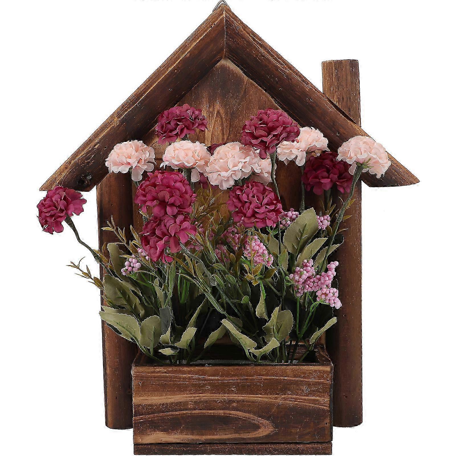 屋内屋外植物用の吊り下げ式木製プランター - 40x35cm