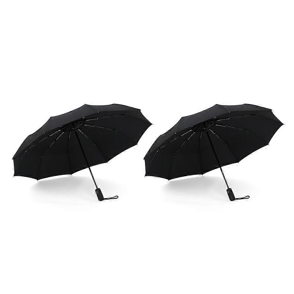 Automatic Double Layer Windproof Umbrella 10 Reinforced Ribs For Rain And Sun Protection Unisex Compact Folding For 1-2 People