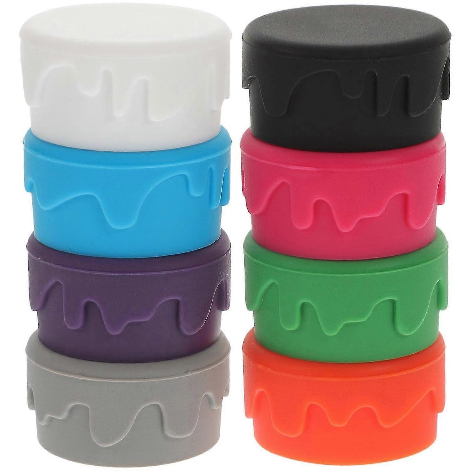 8pcs Wine Stopper Silicone Bottle Cork Seal Plug Cap Accessory for Wine Saver