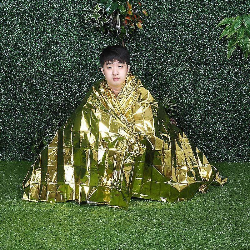 Pack of 10 Rescue Blankets, 210 x 130 cm Gold Silver Survival Blanket, Reusable Survival Blanket, Emergency Blanket