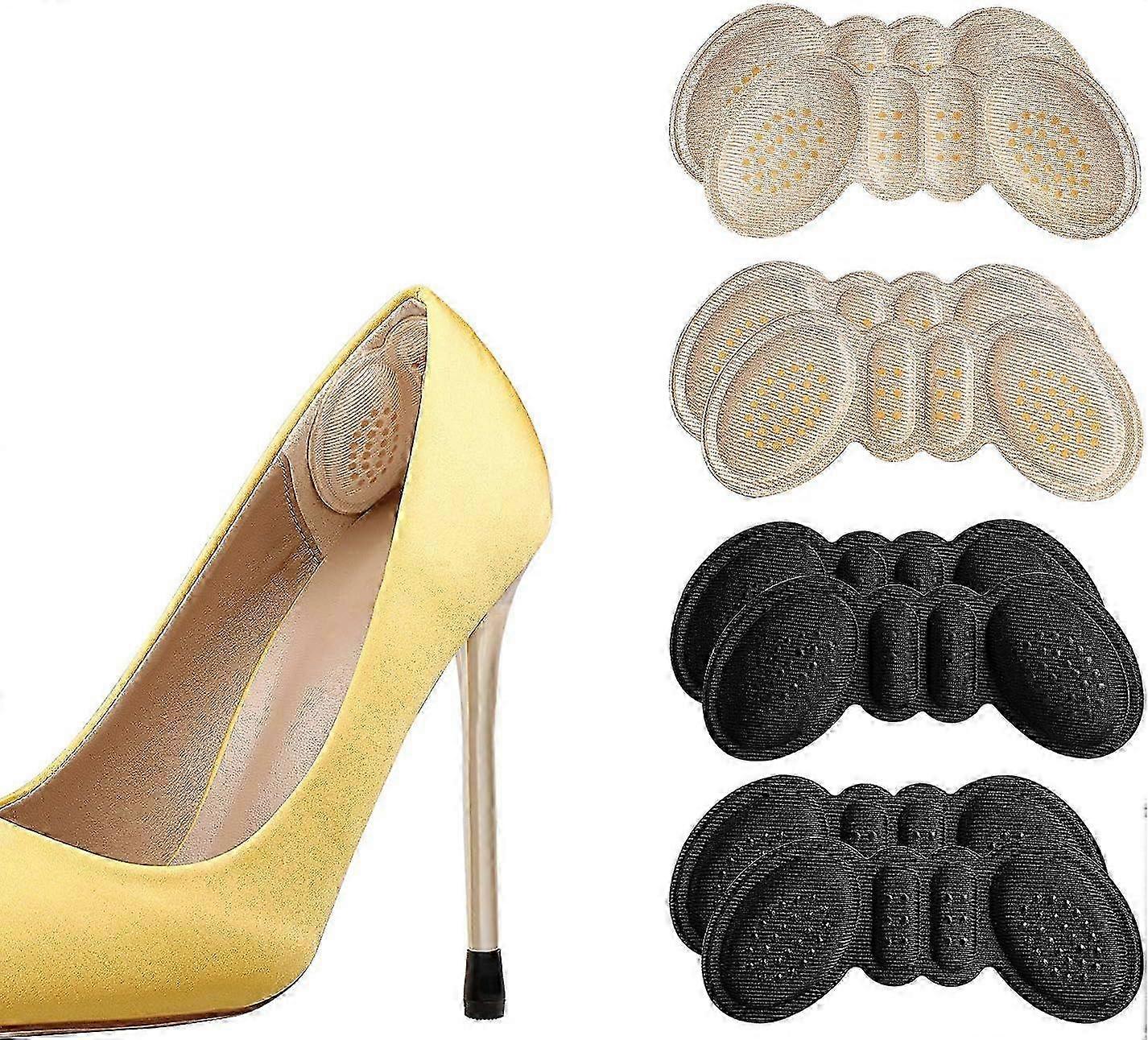 Anti-Slip Granules Heel Grips Liner Insert for Oversized Shoes, Shoe Filler, Improved Shoe Fit and Comfort, Prevents Blisters 4 Pairs 2025