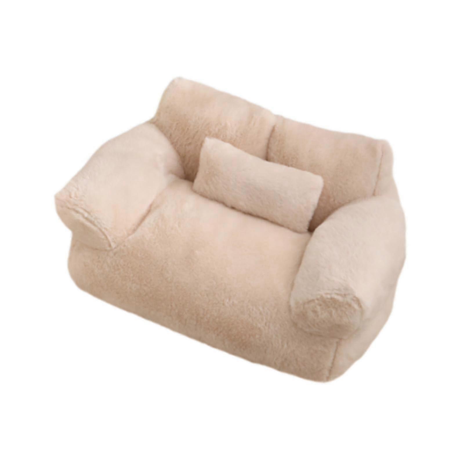 Comfortable Anti-Slip Pet Sofa Bed for Cats and Puppies in White Color