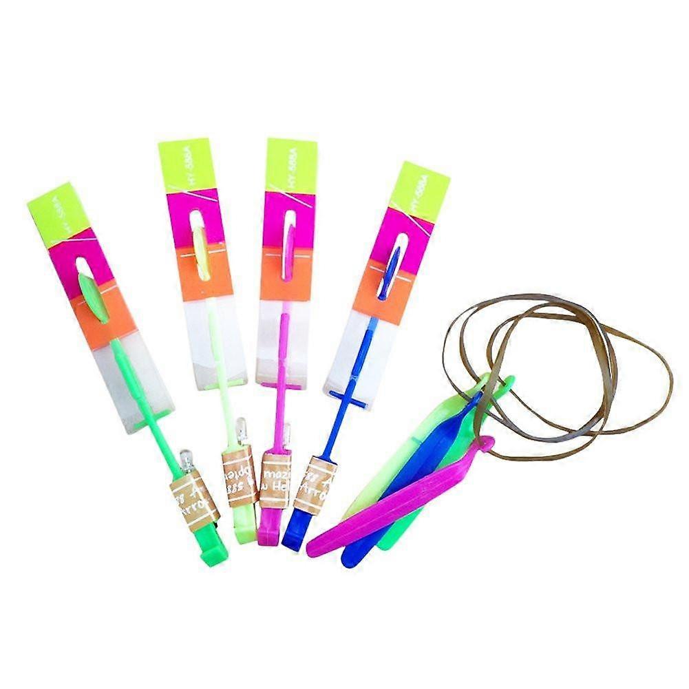 5pc Amazing Led Light ArrowRocket Helicopter Flying Toy Party Fun Gift Elastic