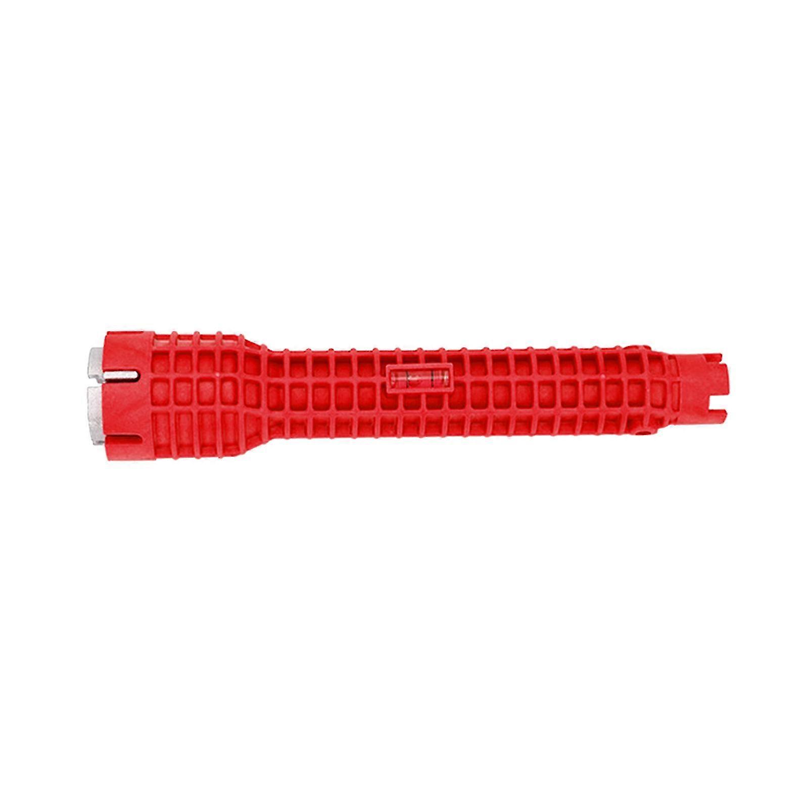 5 in 1 Faucet Wrench for Sinks, Basins & Heaters - Double Head Tool - Red