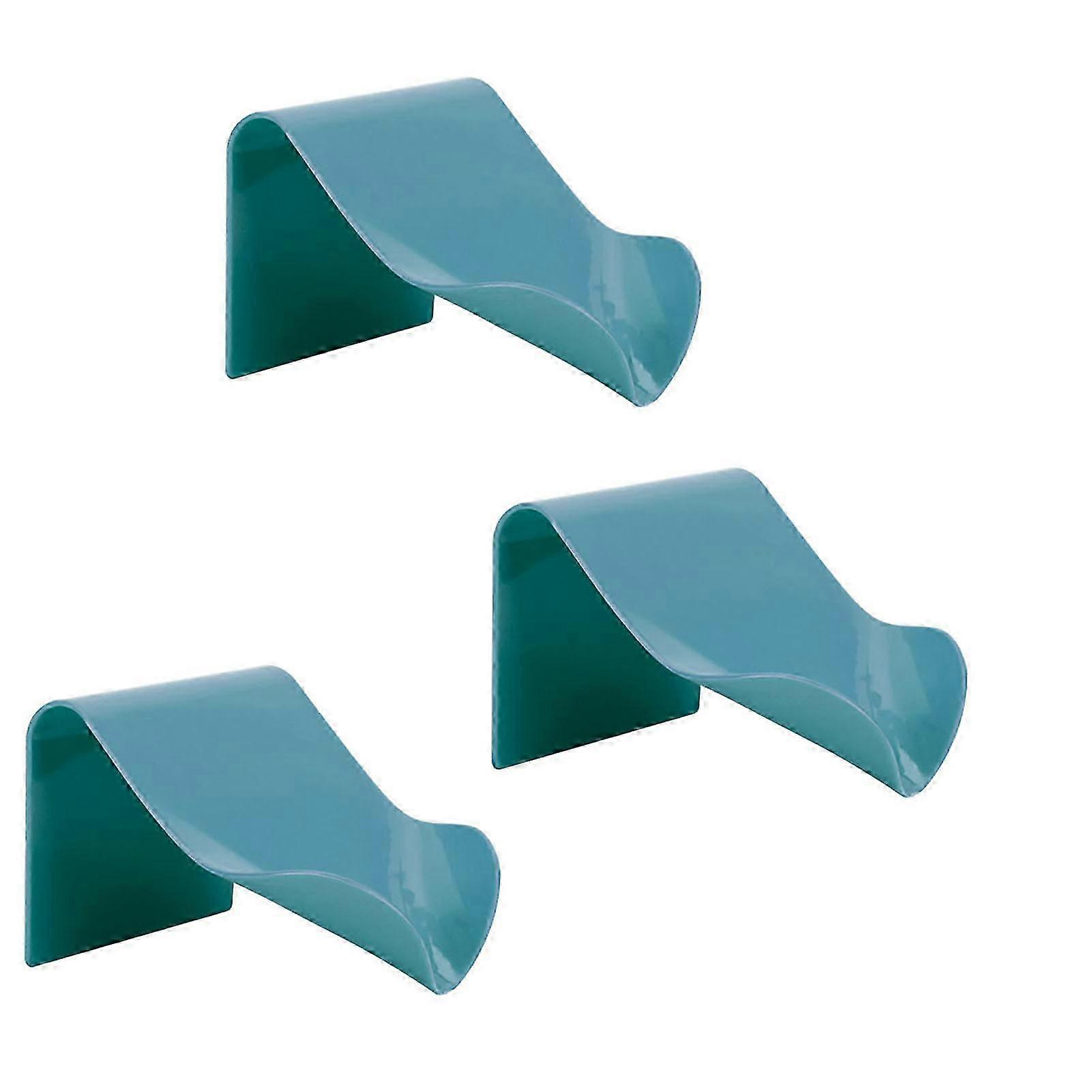 4個の壁掛けソープボックス多機能排水ラックバスルームシェルフブルー