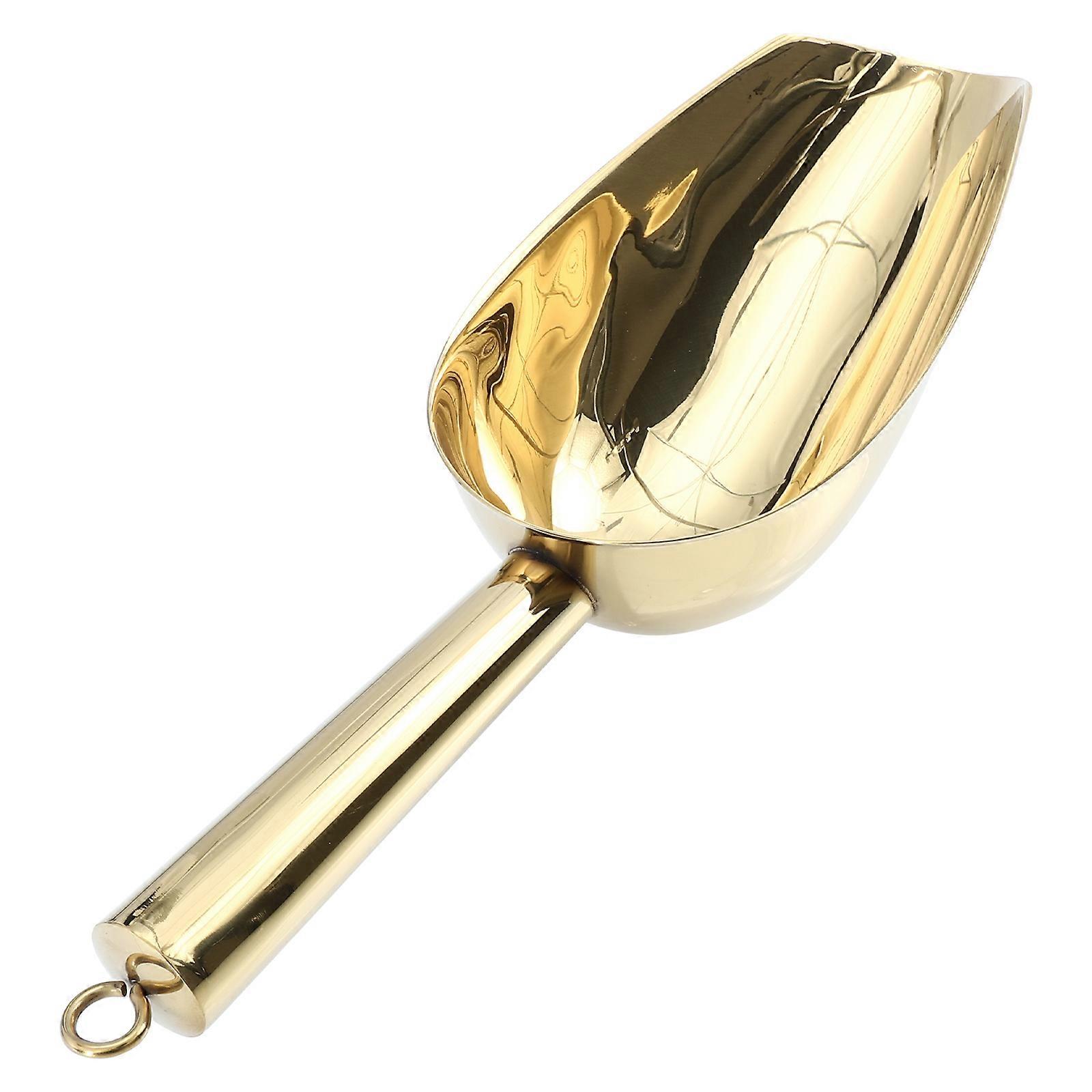 Practical Stainless Steel Food Scoop for Home Use Golden Color Fits Various Occasions 7.87 Inches
