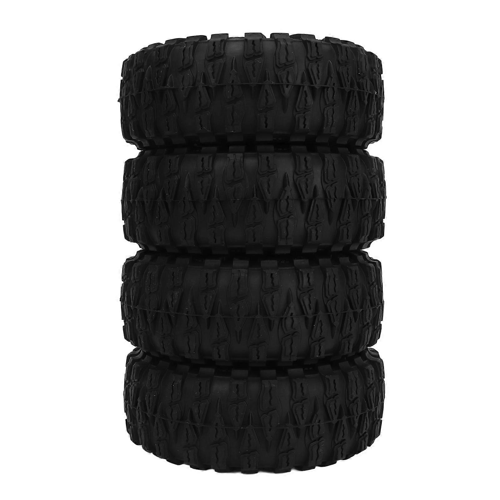 4 PCS 2.2 In RC Crawler Tires with Nylon Triangular Hub RC Car Tyres for Axial SCX10 90046 for Traxxas for Redcat GEN8 Black 