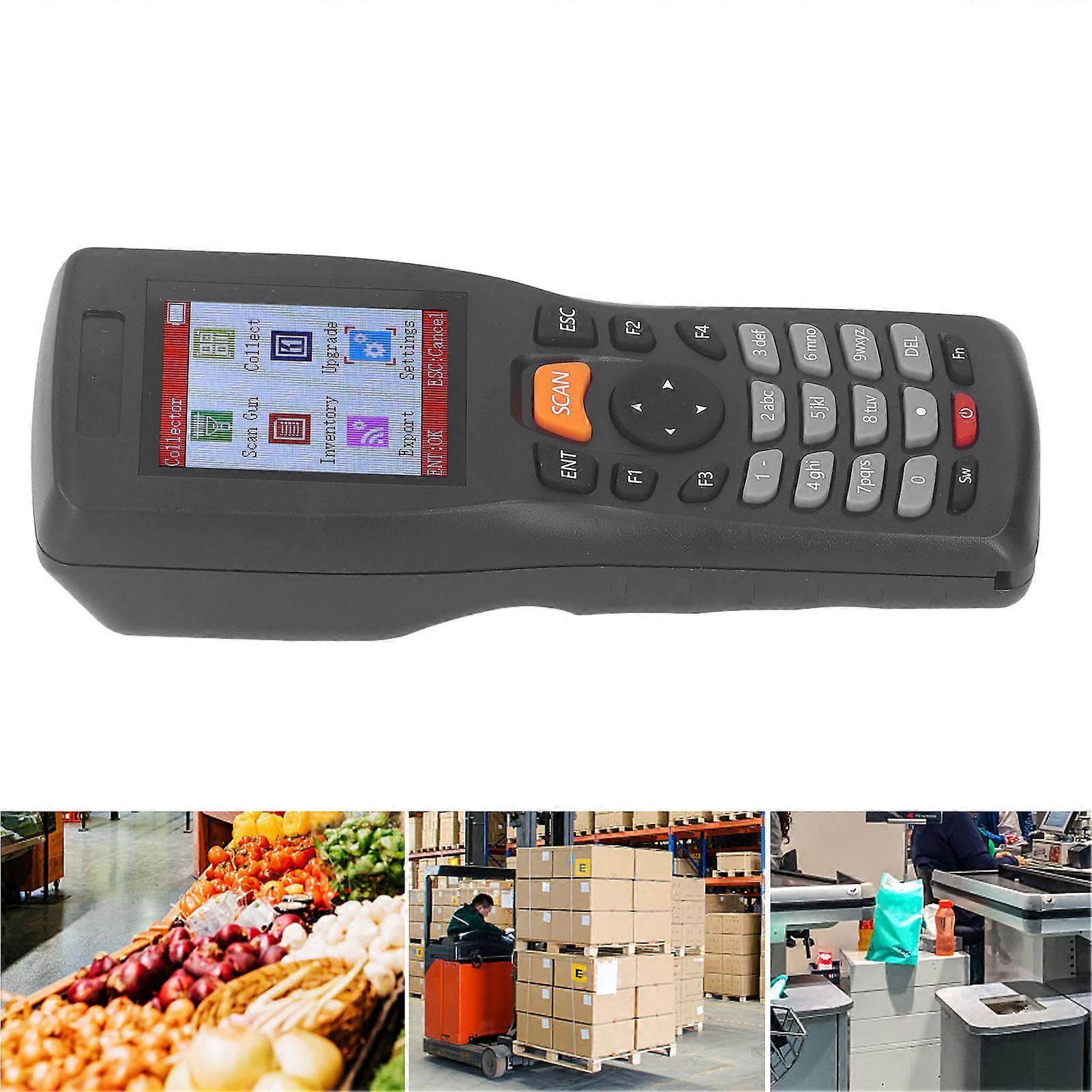 1D Barcode Scanner 2.4GHZ Wireless Data Collector Portable Inventory Scanner 2.2 Inch Color Screen 