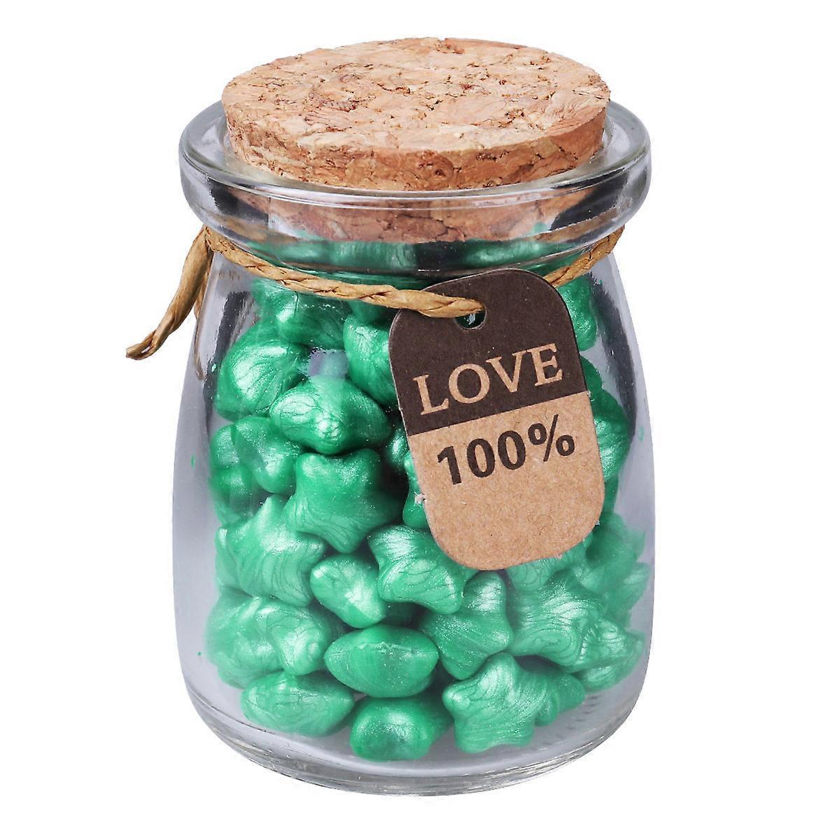 Wax Seal Beads Star Shape Sealing Wax Beads Invitation present Wrapping Craft Enthusiasts 120Pcs Bottle Green