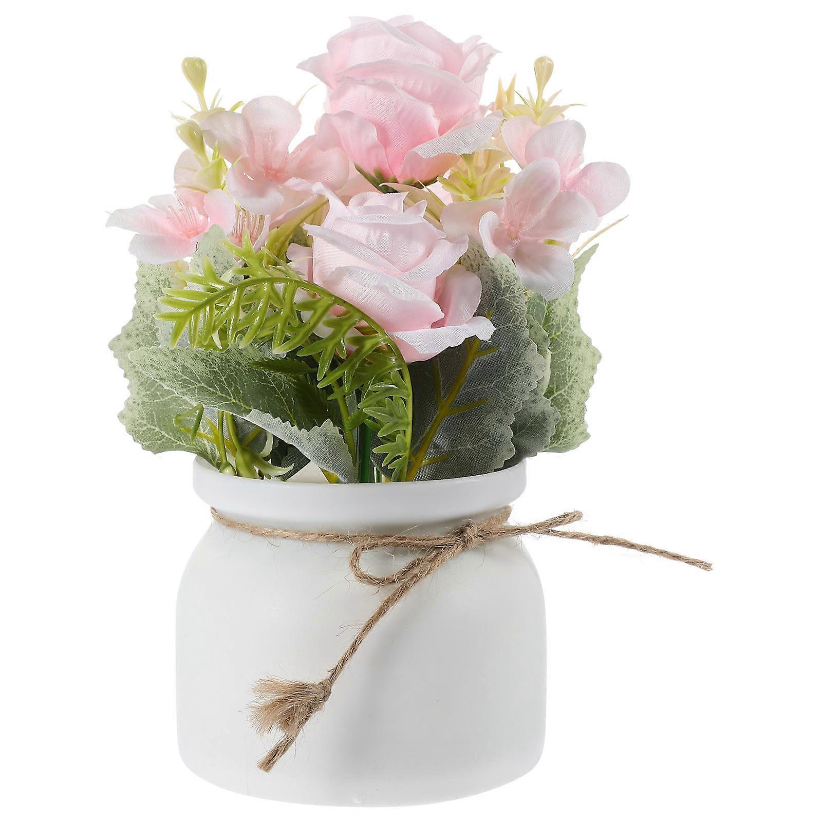 Lifelike Small Bonsai Realistic Design Home Decorative Accessories Square Shape Advanced Simulation Technology 1Set